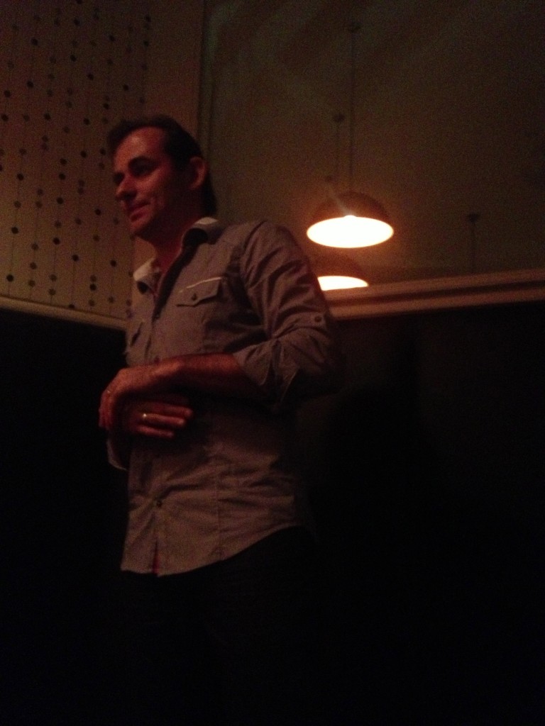 Ash from Tuck's Ridge on the Mornington Peninsula explaining the wines